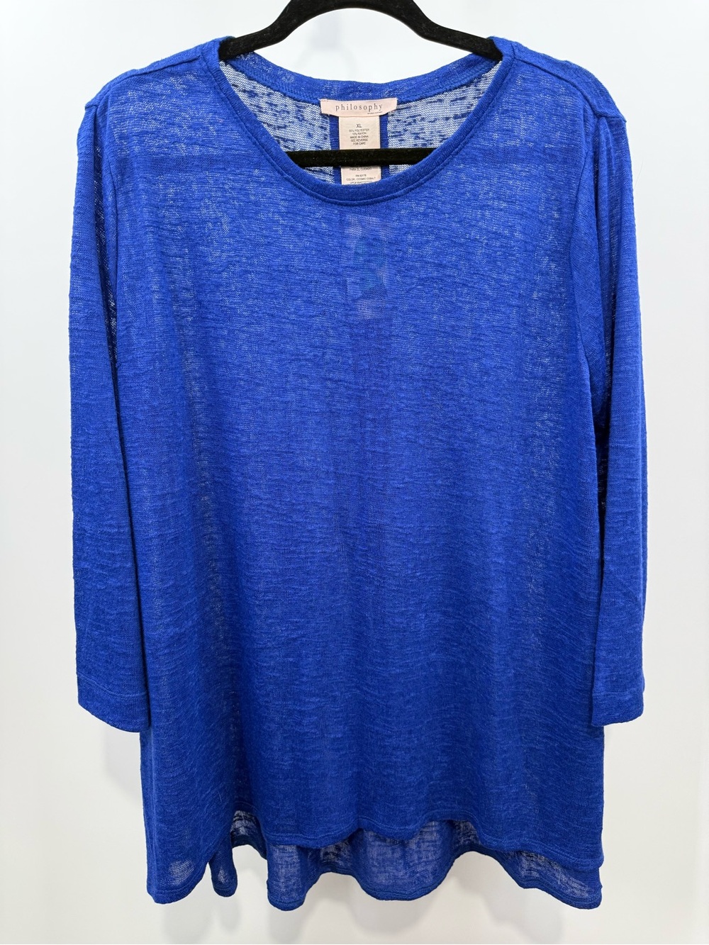 Philosophy Hi Lo Pullover Cosmic Cobalt Size XL